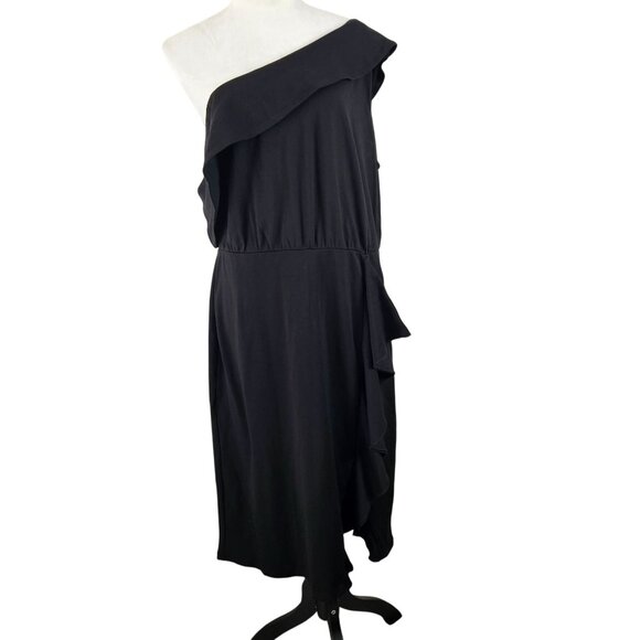 Grace Karin Womens 2XL Elegant Dress One Shoulder Ruffle Bodycon Midi Cocktail - Picture 4 of 11